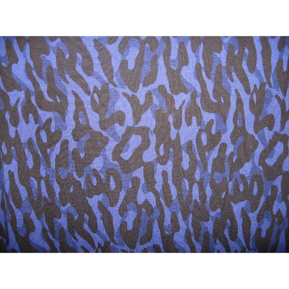Beverly Drive Blue and Black Cheetah Spots Spotted Animal Print Top 24/26W - Picture 2 of 4